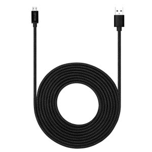 KAL-C&acirc;ble Micro Usb De 4,6 M Avec Charge Rapide 3 A, Extra Long Et Extr&ecirc;mement Durable En Nylon Tress&eacute; Pour Galaxy S7/S6/J8/J7 Note 5, Kindle, Lg, Ps4, Appareil Photo, Xbox One Et Plus (Noir) - Neuf