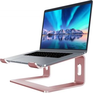 WQS-Soundance - Support en Aluminium pour Ordinateur Portable - Compatible avec Mac, MacBook, Pro Air, Notebook - Support Portable Ergonomique - Convient aux Ordinateurs de Bureau de 10 à 15,6" Rose - Neuf