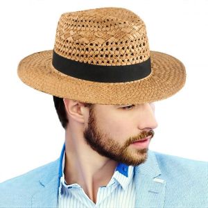 Chapeaux Fedora En Paille Pour Hommes Et Femmes, A Larges Bords, Style Panama, Chapeau De Soleil D'ete Pour La Plage - Neuf