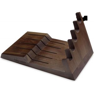 Jexnovashop-30 * 17 * 16cm Porte Couteau Plat, Bloc Couteaux Cuisine De Rangement En Bois D'acacia Japonais, Range Couteaux De Rangement En Bois Massif Pour La Cuisine - Neuf