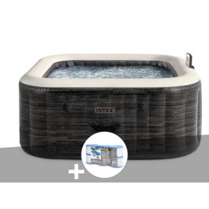 Kit spa gonflable Intex PureSpa Ardoise carr&eacute; Bulles 4 places + 6 filtres - Neuf
