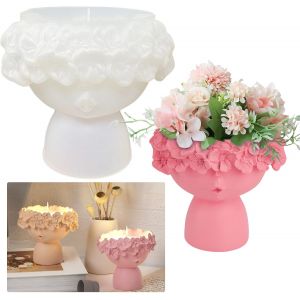 Moule En Silicone Pour Fille - Pot De Fleurs 3d - Vase - Moule En Pl&acirc;tre - Neuf