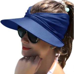 Kalanka-Casquette Visière Chapeau Pare Soleil Femme - Large Bord - Protection Uv Upf 50+ Chapeau De Plage Pliable - Séchage Rapide - Protection Solaire - Casquette De Sport De Plage - Neuf