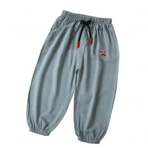 Pantalon Anti-Moustiques En Coton Et Lin Pour Enfant, Pantalon Lanterne, Climatiseur Pour Bebe, Pantalon D'ete, Gris 90 - Neuf