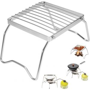 ERYI-Grille De Cuisson En Acier Inoxydable - Mini Barbecue Pliable - 16 X 17 Cm - Accessoire De Camping Pour Sac À Dos, Barbecue, Randonnée, Pique-Nique - Neuf