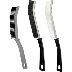 Lot de 3 brosses de nettoyage à poils fermes pour la maison-robuste pour frotter les petits espaces,outil de nettoyage fin avec long manche pour joints,éviers,rails de fenêtre,charnières - Neuf