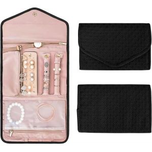 Subzonal-Sac &Agrave; Bijoux En Rouleau Pochette Bijoux Voyage En Imperm&eacute;able, Organisateur De Bijoux Sac Rangement De Bijoux Pliable, Rouleaux De Bijoux Portable Pour Boucles D'oreilles Collier Bracelet Ba - Neuf
