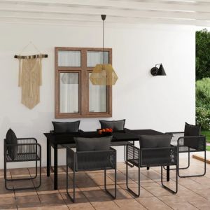 Prolenta Premium - Ensemble &Agrave; Manger De Jardin 7 Pcs Noir - Neuf