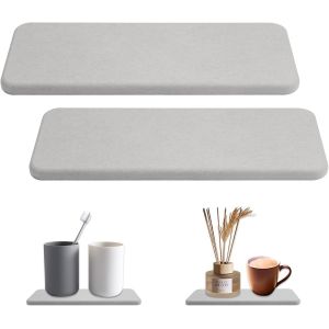 ERYI-2 Pièces Plateau En Pierre Absorbant L'Eau Pour Évier,22 X 8 Cm Dessous De Verre Diatomite,Plateau En Diatomite Absorbante,Plateau En Pierre De Diatomite,Porte Savon En Diatomite Pour Salle De B - Neuf