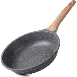 Jexnovashop-Po&ecirc;le &Agrave; Frire Antiadh&eacute;sive 20cm, Casseroles En Pierre, Rev&ecirc;tement De Granit, Po&ecirc;le &Agrave; Omelette Casseroles. (Gris, 20cm) - Neuf