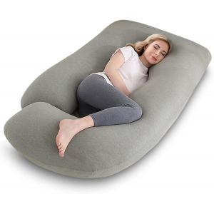 Coussin De Grossesse - Oreiller De Grossesse Pour Femme Enceinte En Forme De J Pour Dormir - Coussin D'allaitement Et Coussin De Maternit&eacute; Avec Housse En Jersey Respirant(Gris) - Neuf