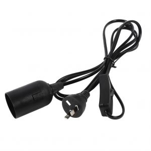 HJLIAN Douille de lampe suspendue E27 avec interrupteur, prise AU 220 V (noir) - Neuf