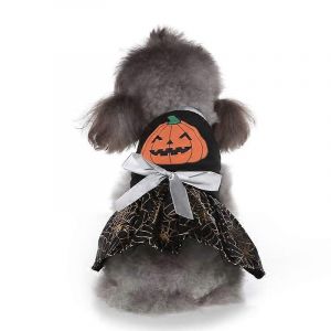 Evago Halloween Chien Robe Pour Petits Chiens Tutu Robe Avec Noeud Papillon Chat Robe Vacances Cosplay Tenue Pour Animaux De Compagnie-Noir-S - Neuf