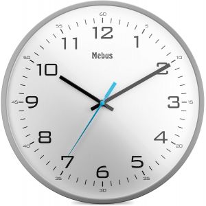 Senior-Analoge Quarz-Wanduhr Klassisches Design Kr&auml;ftige, Gro&szlig;e Ziffern 30Cm Durchmesser/Farbe: Grau-Wei&szlig;/Modell: 16249[L1072] - Neuf