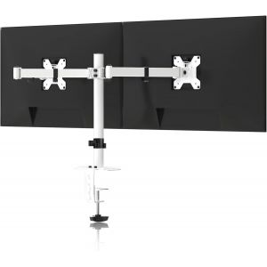 Support Ecran PC pour &eacute;cran LCD LED 13-27 Pouces jusqu'&agrave; 10 kg, Bras Ecran PC 2 &eacute;crans, Bras Ecran inclinable et pivotant r&eacute;glable en Hauteur pour Le Bureau, Max.VESA 100x100mm - Neuf