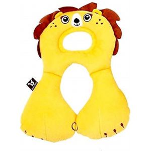 NouvelHorizonstore-Coussin Voiture Enfant Soutien Nuque Appui-t&ecirc;te Doux Voyage Avion Bus Voiture Train Usage Domestique mod&egrave;le Lion Jaune id&eacute;e Cadeau No&euml;l Anniversaire Peluche Animal Confort Repos - Neuf