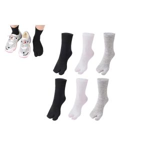 Chaussettes Tongs &Agrave; Orteils S&eacute;par&eacute;s Pour Hommes Et Femmes, Lot De 6 Paires, Coloris Noir, Gris Et Blanc, Mod&egrave;le Tabi Respirant - Neuf
