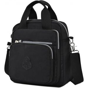 RFCBC-Sac Bandoulière Femme Imperméable Nylon Petit Sac à Dos Mode Multi Poches Sac à Main Léger Sac D'école Sac à Bandoulière pour Voyage Shopping - Neuf