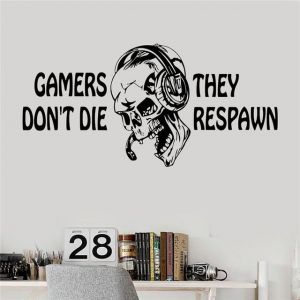 Autocollant En Vinyle Motif Tête De Mort Pour Casque De Jeu Vidéo, 41 X 85 Cm, Décoration Murale Pour Chambre À Coucher - Neuf