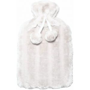 Ma Petite Bouillotte - Bouillotte Polaire - Douceur Et Chaleur Longue Dur&eacute;e - Caoutchouc Naturel 55% - Housse 100% Polyester, Lavable - 2l (Blanche) - Neuf