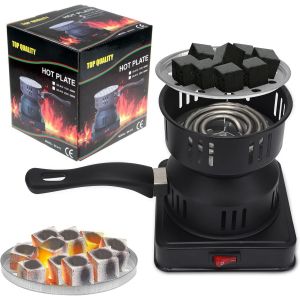 Ulteronixshop-Allume Charbon &Eacute;lectrique, 450-600 W Plaque Chauffante, Allume Charbon &Eacute;lectrique, Protection Surchauffe, Allume-Charbon &Eacute;lectrique Pour Pour La Cuisine &Agrave; La Maison Camping Barbecue, Pa - Neuf