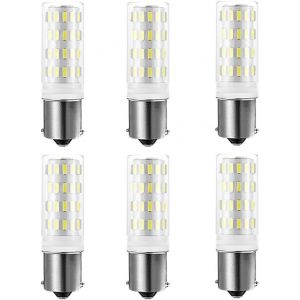 Kal-Lot De 6 Ampoules 1156 12 V 24 V 4 W - Lumière Blanche - Contact Unique - Avec Étui De Protection Pour Éclairage De Paysage Extérieur - Neuf