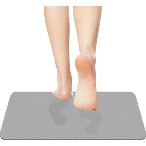 KAL-Grand Tapis De Bain Antidérapant Super Absorbant À Séchage Rapide Pour Salle De Douche, Baignoire, Évier, Chambre À Coucher (Gris, 40 X 60 Cm) - Neuf