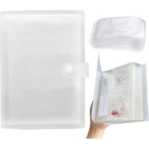 Livre de rangement transparent pour bijoux, organiseur de voyage pour bijoux, sac de rangement transparent pour bijoux (160 compartiments + 100 poches) - Neuf