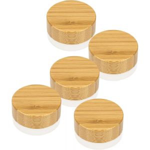 BHHBB-Bocaux en Verre et Bouteilles de Pipette de qualité supérieure avec Couvercle en Bambou, pour des cosmétiques naturels durables à Faire soi-même, avec Emballage Cadeau, Support de Voyage - Neuf