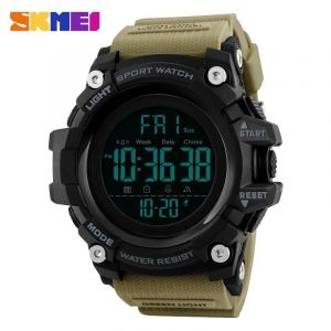 Skmei Antichoc 2 Temps Sport Montre Chronomètre Compte À Rebours Hommes Montres Numériques Étanche Horloge Souple Pour Homme Reloj Hombre 1384khaki Watch - Neuf
