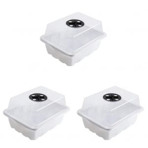 Couverture Des Cadres De Plantation, Boîte De Pépinière, 12 Trous, Germination Des Semis, Pot De Plantation, Mini Serre, Démarreur De Plantes, 1 À 5 Pièces.3pcs White - Neuf
