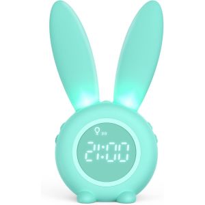 R&eacute;veil Matin &Agrave; Induction En Forme De Lapin Mignon, Intelligent R&eacute;glage Automatique De La Lumi&egrave;re De Respiration, Affichage Temps/Date/Temp&eacute;rature, Contr&ocirc;le Vocal Ou Tremblement - Neuf