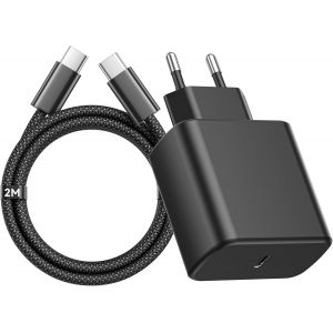 KALANKA-45W Chargeur USB C Rapide pour Samsung Galaxy S26,S25,S24+,S24 Ultra,S23+,S23 Ultra,S22,Note20,A56,Z Fold7 6,Tab,Prise Secteur USB C Chargeur Type C Adaptateur avec Cable UsB C 2M pour iPhone - Neuf