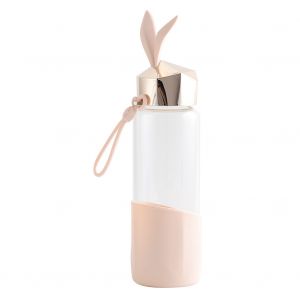 Hjlian Bouteille D'eau En Verre De 350 Ml, Motif Lapin Mignon, Pour La Maison Et Le Bureau (Champagne Dore) - Neuf