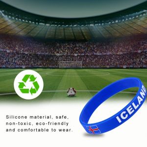 Bracelet En Silicone Pour Femme Et Homme, Motif Drapeau National, Pour La Coupe Du Monde (Islande) - Neuf