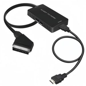 Convertisseur Péritel Vers Hdmi Avec Commutateur 720P/1080P - Adaptateur Pour Moniteur Tv, Projecteur, Lecteur Dvd, Vhs, Stb, Xbox - Neuf