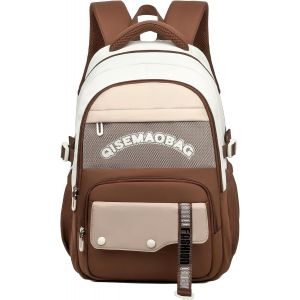 Sac à Dos Fille Scolaire,2025 Cartable Adolescent Collège Imperméable,Sac Ecole Lycée Fille avec Poche Antivol,Grande Capacité pour 15.6"" Ordinateur,23L-Kaki - Neuf