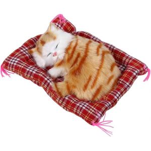 Letnerny-Chaton En Peluche Jouet, 1 Pcs Super Mignon Mini Simulation Sondage Chatons Endormis Chats En Peluche Jouets Poup&eacute;e Cadeau De No&euml;l D&eacute;corations Pour La Maison Chaton En Peluche Jouets(Jaune) - Neuf
