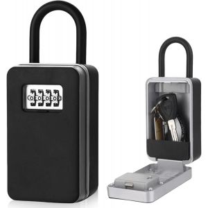 Coffre-Fort À Clés Avec Code Numérique - Boîte À Clés Avec Code À 4 Chiffres - Boîte À Clés Extérieure À Suspendre Avec Crochets Amovibles - Résistant Aux Intempéries - Pour La Maison, Les Écoles - Neuf