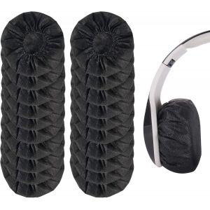 200 Disposable Ear Covers - Hygienic, Compatible with 10-12cm Headphones, Black - Neuf