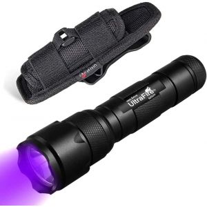 Lampe De Poche Uv Puissante 395-405Nm Zoomable Lumière Noire Avec Étui De Lampe De Poche,Détecteur Ultra Violet À Mise Au Point Réglable Pour Taches D'Urine Animale,Agent Fluorescent - Neuf