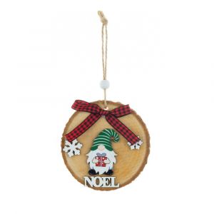 2pcs Pouvez Diy &Eacute;crire Et De Donner Des Cadeaux, Des D&eacute;corations De No&euml;l Du Journal Puce D&eacute;corations D'arbre De No&euml;l En Bois Pendentif(Style 3) - Neuf