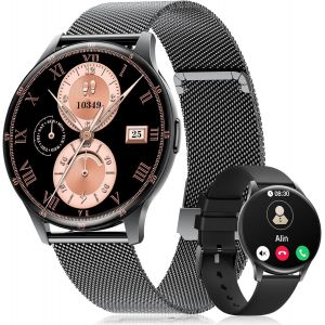 Montre Connect&eacute;e Femme Appels Bluetooth Pour Android Ios, 1.43"" Amoled Montre Femme Connect&eacute;e, 120+Modes Sport Fitness Activity Tracker, Ip68 Waterproof Smart Watch Sommeil Moniteur - Neuf