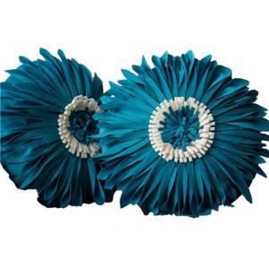 Lot De 2 Housses De Coussin Rondes Bleues &Agrave; Motif Tournesol, 45 Cm - Neuf