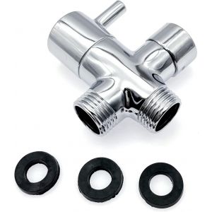 JGD-Vanne d'inverseur &agrave; 3 voies pour bras de douche 1,27 cm en laiton, robinet d'inverseur de douche en m&eacute;tal G1/2, remplacement avec rondelles en caoutchouc, adaptateur de douche - Neuf