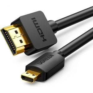 ERYI-Câble Micro Hdmi Mâle Vers Hdmi Mâle Cordon Haut Débit Supporte 4K 60Hz 3D Ethernet Arc Compatible Avec Asus Zenbook Huawei Mediapad Lenovo Yoga 710 Raspberry Pi 4 Gopro Hero 6 Hero 5 (3M) - Neuf