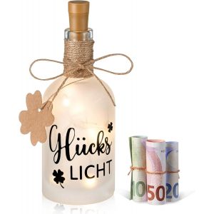 KAL-Bouteille Led Avec Inscription Bouteille De Vin Lumineuse Décorative Lumière Avec Liège Étiquette Cadeau En Kraft Pour Noël Anniversaire - Neuf