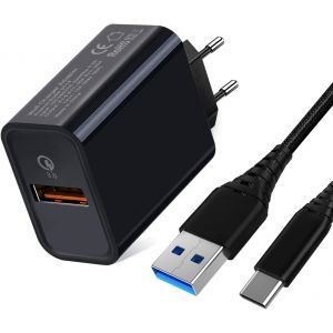 Eryi-Chargeur Pour Samsung A41 A21s S21 Plus Ultra A40 A20e A20,Galaxy A3 A5 2017,A8 A9 2018,Nokia 6.1 7.1 6.2 7.2 8.2 8.3 8.1 5.3,5.1 Plus,Rapide 18w Usb Quick Charge 3.0+2m Type C Cable - Neuf