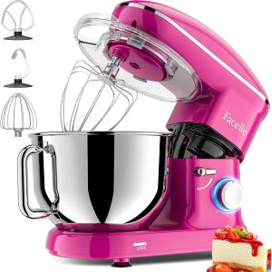 Robot P&acirc;tissier 1500W Petit &Eacute;lectrom&eacute;nager 6,2L,Avec Crochet P&eacute;trisseur,Batteur,Fouet &Agrave; Fil,Protection Contre Les &Eacute;claboussures,Pour La Cuisson,Les G&acirc;teaux(Pourpre) - Neuf