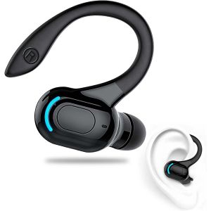 KALANKA-Oreillette Bluetooth sans Fil V5.2 &Eacute;couteur Mono Tour d'oreille 360&deg; avec Micro Int&eacute;gr&eacute; Mains Libres Bluetooth pour iPhone Android PC - Neuf